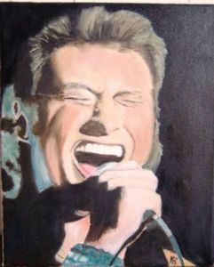 Voir le détail de cette oeuvre: portrait de Johnny Hallyday sur scène