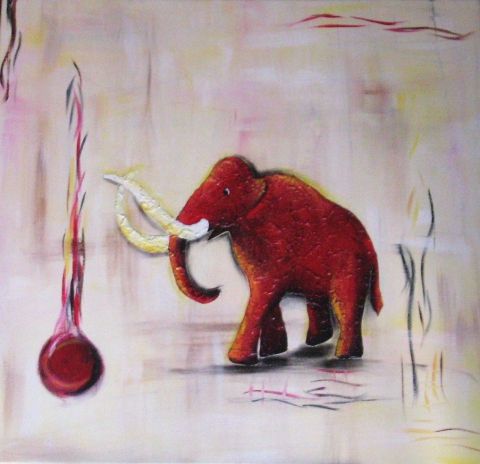 Le rouge - Peinture - Sabrina Cornay