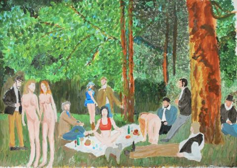 Le d�jeuner sur l'herbe - Peinture - Arsene Gully