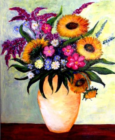 L'artiste Paoli - le bouquet aux tournesols