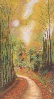 sous bois à l'automne, pastel - Peinture - Lifa