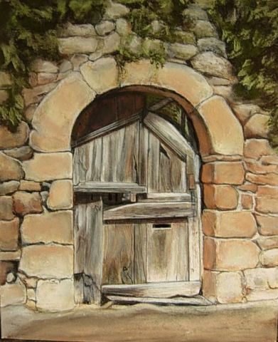 Porte en Aveyron - Peinture - Edmee Joly