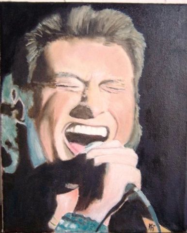 portrait de Johnny Hallyday sur scène - Peinture - DANIELE MORGANTI