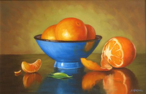 L'artiste BENOIT QUESNEL - bol et oranges