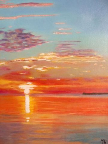 le soleil se levait sur la mer - Peinture - DANIELE MORGANTI