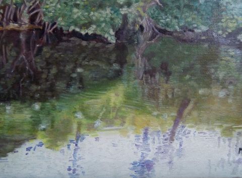 rivière harmonie verte - Peinture - DANIELE MORGANTI