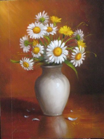 bouquet de marguerites - Peinture - BENOIT QUESNEL