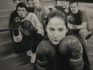 Voir cette oeuvre de michel marquisseau: boxe en noir et blanc