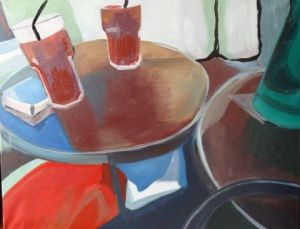 Voir cette oeuvre de Christiane Jousset: sur une table de bistrot