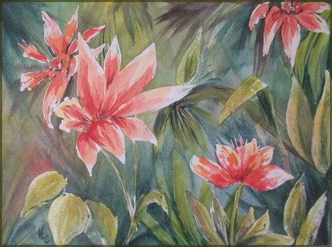 fleurs exotiques - Peinture - valerie CROCHARD