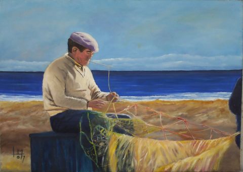 L'artiste Aimelle - pêcheur au filet
