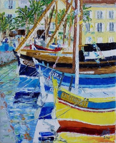Six Fours  le Port - Peinture - ClaudeArt