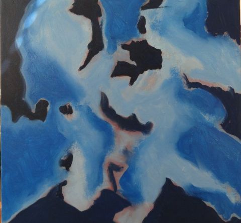 L'artiste Christiane Jousset - abstraction bleue