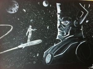 Voir cette oeuvre de Anthony Darr : Silver Surfer VS Galactus 