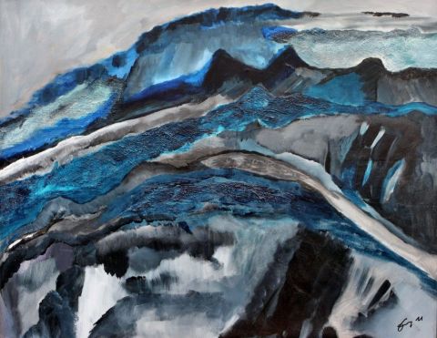 Les glaciers mourants - Peinture - Albert Enz