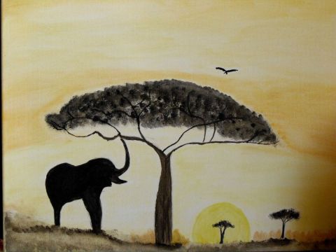 L'Eléphant - Peinture - Joelle AVELINE