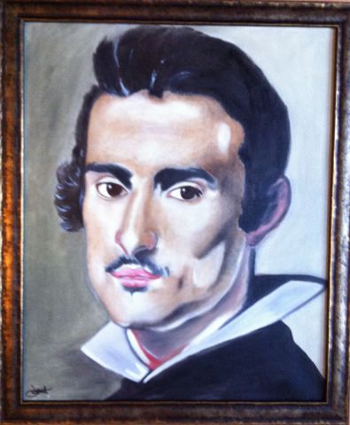 Portrait de Velasquez - Peinture - Michele Monnet