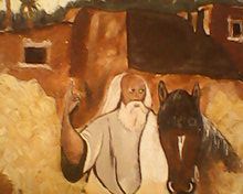 L'artiste mehdi belabyad - le cheval,le cavalier et  le palmier