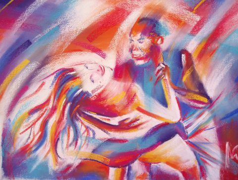 Confie danse (salsa africaine) - Peinture - FREDERIQUE NALPAS