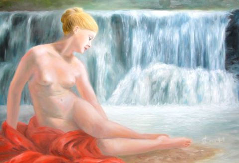 Nymphe à la cascade - Peinture - Jean-Joseph Chevalier