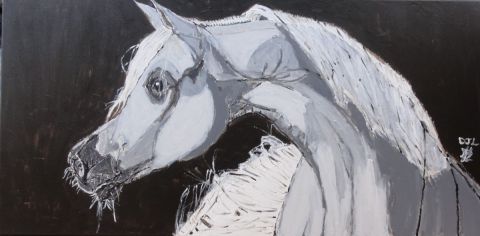 Portrait d'un cheval Arabe (tête) - Peinture - DJL