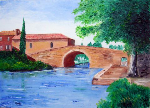 Pont du Somail (11) - Peinture - Sylvestre Aznar
