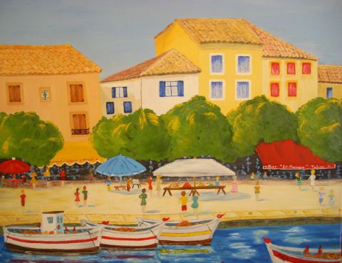 port provençal - Peinture - alain FLAHOU