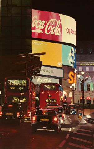 Piccadilly Circus  - Peinture - PHILIPPE LEROUX