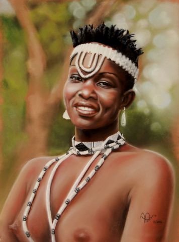 L'artiste ALAIN PESTOURIE - Danseuse du Botswana