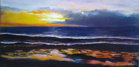 mer au coucher de soleil - Peinture - jiji
