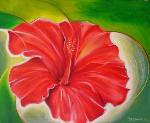 Hibiscus time - Peinture - Myriam Bonnet