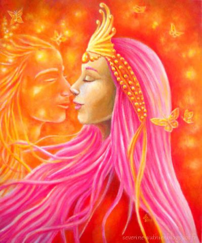 Le baiser de l'ange - Peinture - Severine Authier