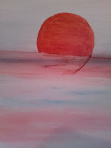 soleil rouge2 - Peinture - BRIGITTE BASPEYRAS