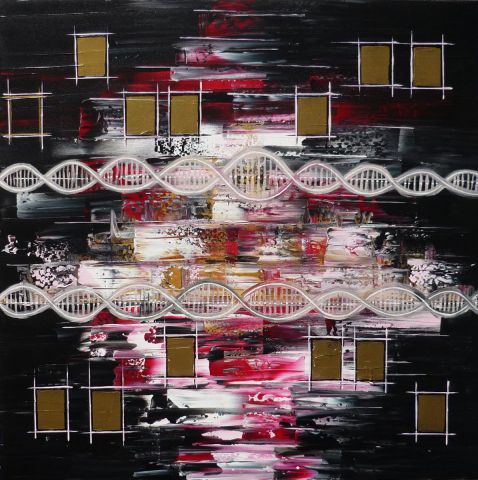 L'artiste Olivia BOA - Small gold Squares in DNA: communication by light