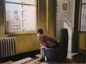 Peinture de jean pierre felix: solitude à New-York