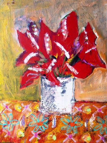 anthuriums bouquet  - Peinture - MARIE INDIGO