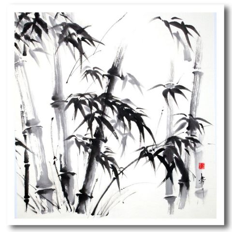 Bambous - Peinture - encre-zen