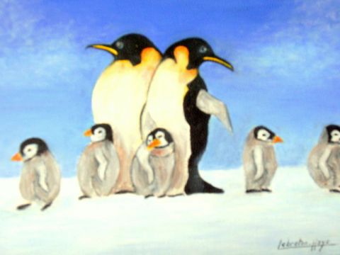 L'artiste lebreton-hays -  Les pingoiuns empereurs