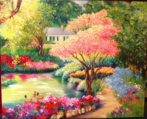 printemps à Giverny - Peinture - Catherine James