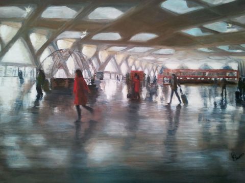 L'aéroport de Marrakech 2 - Peinture - Christibess