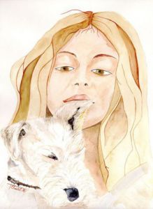 Peinture de chantalthomasroge: Fillette et son Fox
