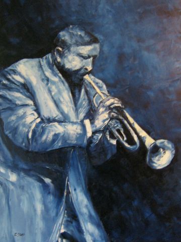 trompettiste - Peinture - edith dago