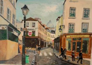 Voir cette oeuvre de Guy Lorquet: Rue Norvins Montmartre