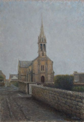 L'église de Molène - Peinture - chanu