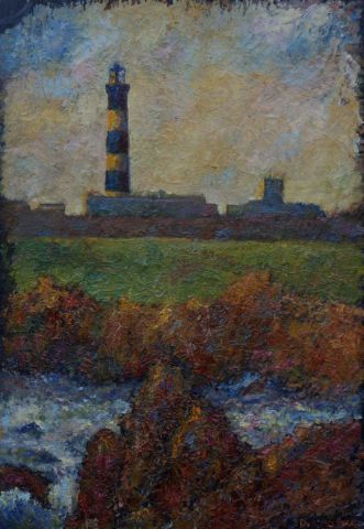 Le phare du Créach à Ouessant - Peinture - chanu
