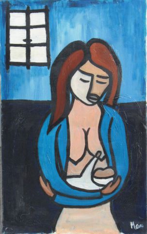 Maternité - Peinture - Michel Gay