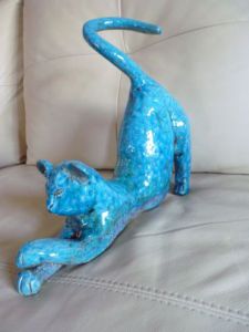 Voir cette oeuvre de carlasamuse: Chat bleu qui s'étire
