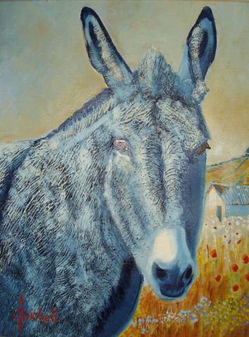 L'âne cendré - Peinture - Jean Micheli