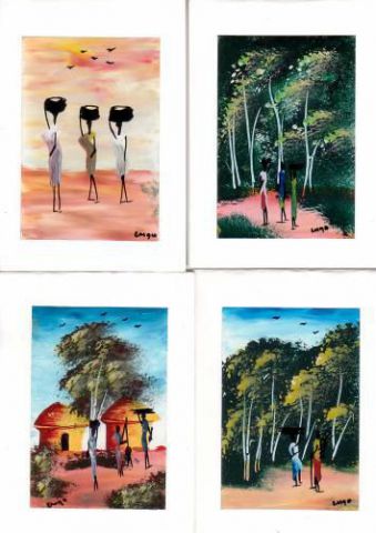 cartes postales  - Peinture - engo