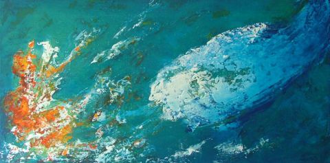 Rendz-vous avec Moby Dick - Peinture - Rene Vincent-Viry